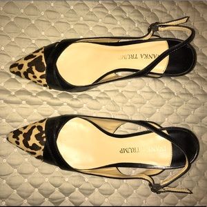 Ivanka Trump Leopard Toe Slingback Pump size 6